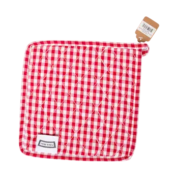 SQ POT HOLDER - GINGHAM RED (8.75"x8.75") - Image 2