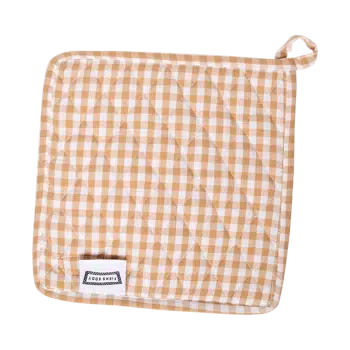 SQ POT HOLDER - GINGHAM TAN (8.75"x8.75") - Image 2